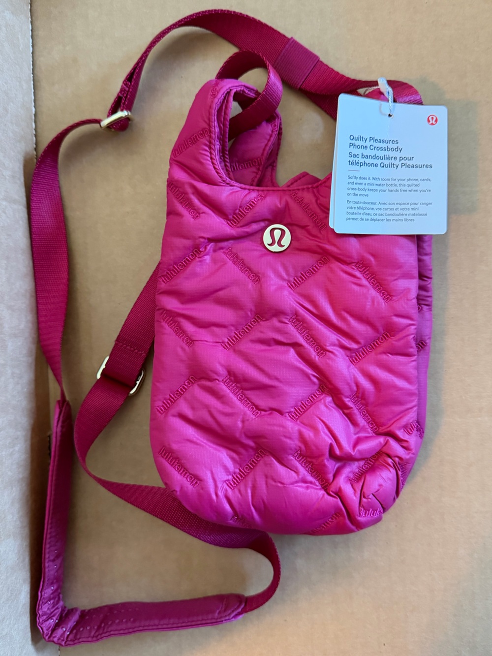 NWT Lululemon Quilty Pleasures Phone Crossbody (Berry Rumble)